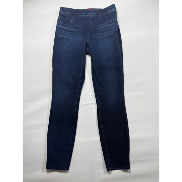 SPANX Denim - Spanx Women's Dark Wash Skinny Stretch Blue Jeggings - Size M (28x27)